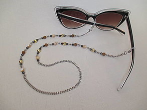 Iné šperky - Retiazka na okuliare s minerálnymi korálkami - chirurgická oceľ - 14423492_
