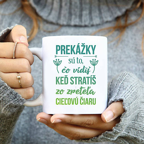 Nádoby - Keramický hrnček "Prekážky a ciele" - 14423900_