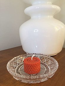 Sviečky - Čajová sviečka z včelieho vosku (Oranžová) - 14424080_