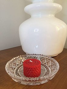 Sviečky - Čajová sviečka z včelieho vosku (Červená) - 14424084_