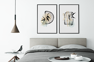 Grafika - Art Print| Bambus a abstraktné tvary| 02 - 14423357_