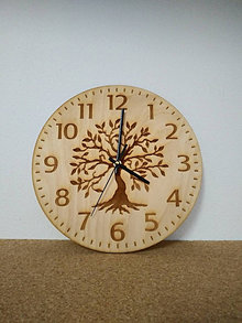 Hodiny - Drevené nástenné hodiny (Hodiny strom) - 14423324_