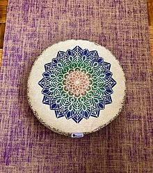Úžitkový textil - Meditačný Vankúš "Modrý lotosový kvet" nízky - 14424287_