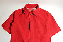 Detské oblečenie - košeľa ľanová "Klasika" , krátky rukáv, detská - 14425477_