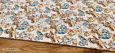 Textil - Teplákovina - Animals Princess - cena za 10 centimetrov - 14426889_