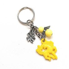 Kľúčenky - Kľúčenka "jednorožec" s anjelikom (žltá) - 14427659_