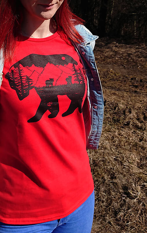 Medvedica "Ingrid" pohodlné- dámske- červené tričko