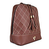 Batohy - Štýlový dámsky kožený ruksak z prírodnej kože v hnedej farbe - 14427469_
