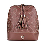 Batohy - Štýlový dámsky kožený ruksak z prírodnej kože v hnedej farbe - 14427471_