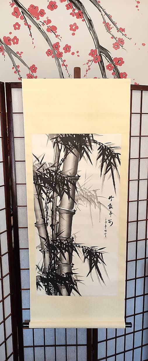 Originálna čínska krajinomaľba - Bambus