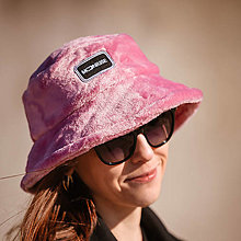 Detské čiapky - Klobúk - bucket hat fluffy pink - 14430347_