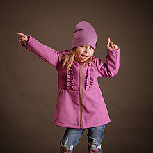 Detské oblečenie - Detská softshell bunda - ASYMETRIC PINK - 14430408_