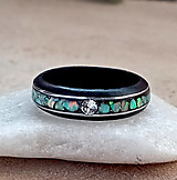 Prstene - Opálový prsteň z ebenového dreva so Swarovského krištáľom - 14430196_