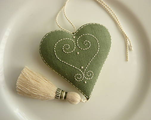 Dekorácie - Srdce ľanové (srdce3) - 14430010_