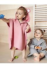 Iné oblečenie - Detské pončo (osuška) s kapucňou a uškami - ružové (M) - 14429497_
