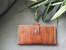 Peňaženky - Kožená peňaženka, ručne šitá a farbená II. - 14431549_