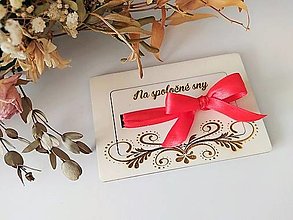 Darčeky pre svadobčanov - Drevená obálka na peniaze - Na spoločné sny - 14430746_