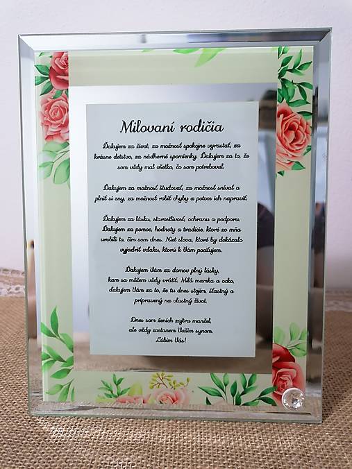 Tabuľky - Poďakovanie rodičom - 14431824_