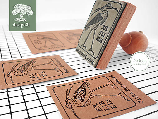 Materiál ručne robený - Heron / Benu: pečiatka 4x6 cm - 14432170_