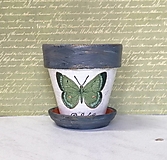 Nádoby - terakotový kvetináč motýľ - 14432358_