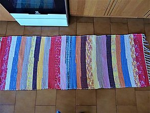 Úžitkový textil - Tkaný pestrofarebný koberec 20 - 14432311_