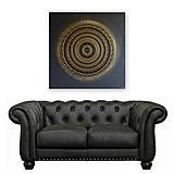 Obrazy - Mandala NEKONEČNÁ LÅSKA A ŠŤASTIE ❤️ (gold-black) 100 x 100 - 14435938_