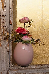 Dekorácie - Aranžmán v ružovom vajíčku - 14435842_