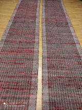 Úžitkový textil - Ručne tkaný koberec, 70 x 400, mix bordó - 14438021_