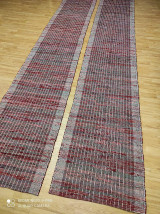 Úžitkový textil - Ručne tkaný koberec, 70 x 400, mix bordó - 14438022_
