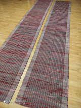 Úžitkový textil - Ručne tkaný koberec, 70 x 400, mix bordó - 14438027_
