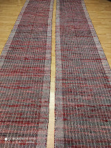 Úžitkový textil - Ručne tkaný koberec, 70 x 400, mix bordó - 14438030_