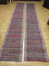 Úžitkový textil - Ručne tkaný koberec, 70 x 400, mix bordó - 14438031_