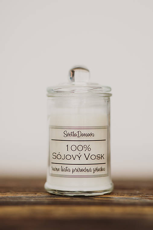 Sviečka zo sójového vosku v skle - Natural