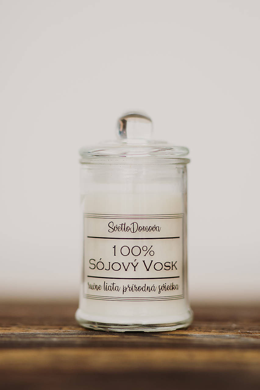 Sviečka zo sójového vosku v skle - Natural