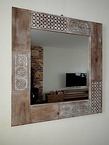 Zrkadlá - Zrkadlo recyklované drevo - 14437994_