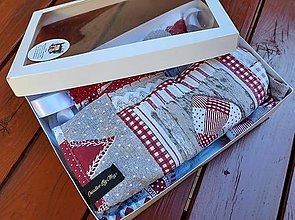 Úžitkový textil - Dekoračný uterák na rúru srdiečka,kocky a čipky na patchworku (S chňapkou v darček.balení) - 14439320_