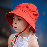 Detské čiapky - Detský ľanový klobúk red - 14440534_