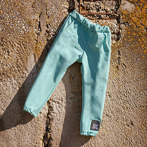 Detské oblečenie - Softshellové nohavice - basic mint (158) - 14440676_