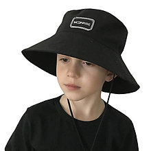Detské čiapky - Klobúk - bucket hat black - 14440467_