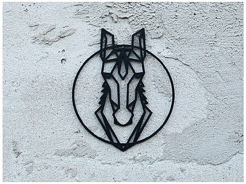 Dekorácie - POLLY - geometrický obraz na stenu - Kôň (M - 240x240x2 mm, 25 g - hnedá - Hnedá) - 14440221_