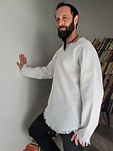 Pánske oblečenie - Ľanová košeľa Trhan, pánska košeľa, farba biela - 14440764_
