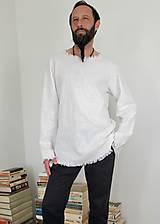 Pánske oblečenie - Ľanová košeľa Trhan, pánska košeľa, farba biela - 14440766_