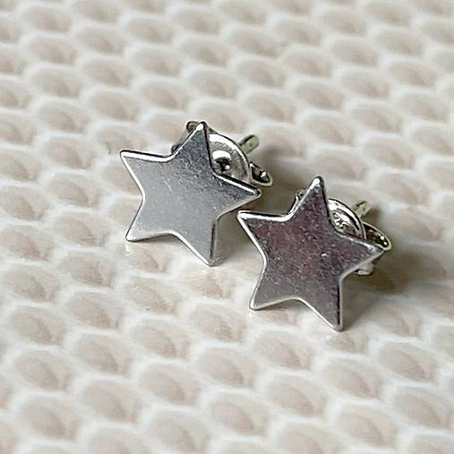 Star AG925 RH Stud Earrings / Náušnice Hviezdy AG925 ródiované