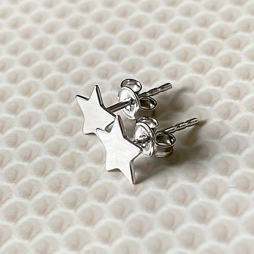 Star AG925 RH Stud Earrings / Náušnice Hviezdy AG925 ródiované