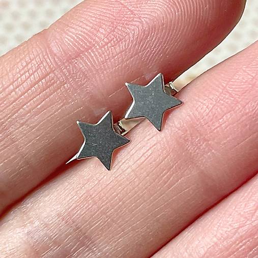 Star AG925 RH Stud Earrings / Náušnice Hviezdy AG925 ródiované