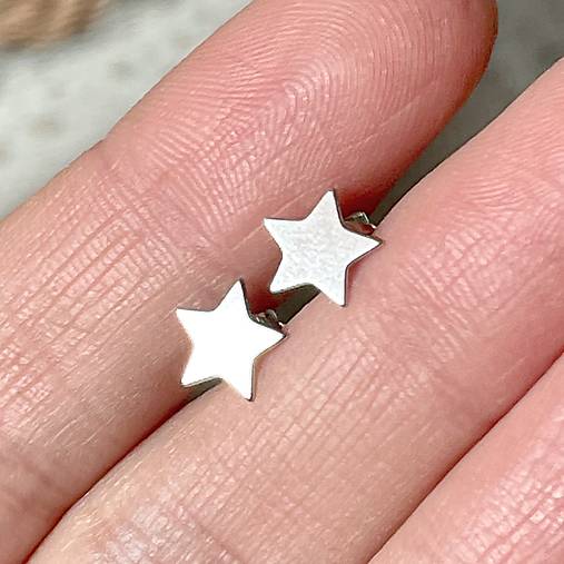 Star AG925 RH Stud Earrings / Náušnice Hviezdy AG925 ródiované