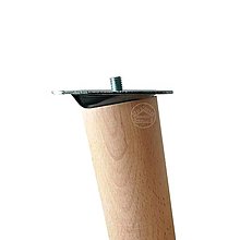 Nábytok - Kónická drevená stolová noha - buk (so šikmou podložkou) - 14443959_