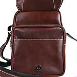 Pánske tašky - Luxusná kožená etuja z hovädzej kože, hladká lesklá koža, hnedá farba - 14443409_