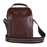 Pánske tašky - Luxusná kožená etuja z hovädzej kože, hladká lesklá koža, hnedá farba - 14443410_