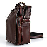 Pánske tašky - Luxusná kožená etuja z hovädzej kože, hladká lesklá koža, hnedá farba - 14443412_